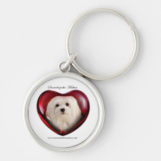 Snowdrop de Maltese Sleutelhanger (Voorkant)