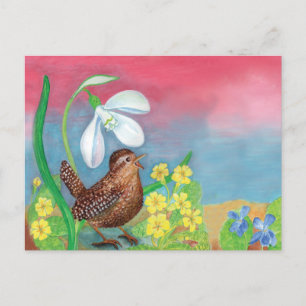 Snowdrop en broekvogel briefkaart