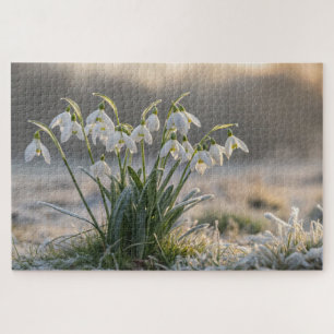 Snowdrop Frost Puzzel - Delicate Winter Natuur Art
