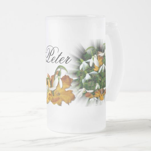 SNOWDROP ~ Frosted Glass Mok (Voorkant rechts)