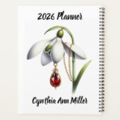 Snowdrop & Garnet Verset de janvier – Planificateu (Dos)
