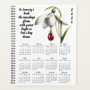 Snowdrop & Garnet Verset de janvier – Planificateu