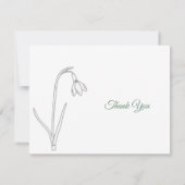Snowdrop Line Art Begrafenis Dank u Opmerking Kaar Bedankkaart (Achterkant)