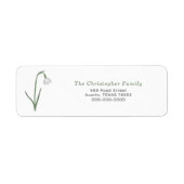 Snowdrop Pastel Bloem Retouradres Label (Voorkant)