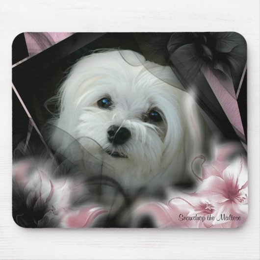 Snowdrop the Maltese Mousepad Muismat (Voorkant)