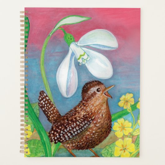 Snowdrop & wren roepen de lente op planner (Voorkant)