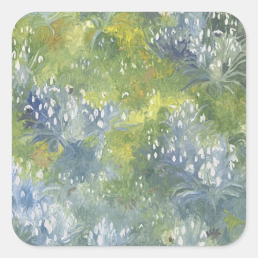 Snowdrops 2014 vierkante sticker (Voorkant)