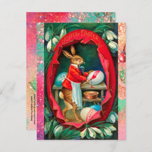 SNOWDROPS MET SNELLERE EIEREN VOOR RABBIT FEESTDAGENKAART (Voorkant / Achterkant)