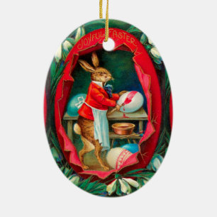 SNOWDROPS MET SNELLERE EIEREN VOOR RABBIT KERAMISCH ORNAMENT