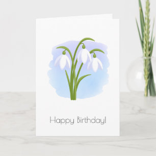 Snowdrops Spring Flowers - Happy Birthday Kaart