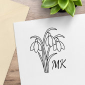 Snowdrops Spring Flowers Monogram Initials Rubberstempel