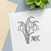 Snowdrops Spring Flowers Monogram Initials Zelfinktende Stempel