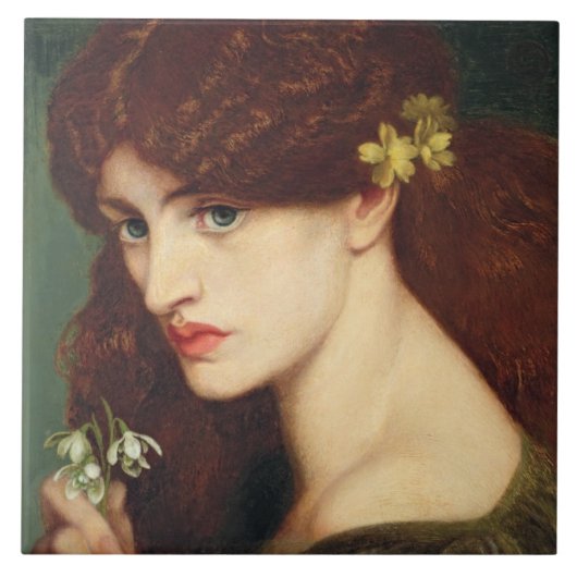 Snowdruppels, 1873 (olie op canvas) tegeltje (Voorkant)