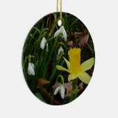 Snowdruppels en Daffodil Spring Floral Keramisch Ornament (Rechts)