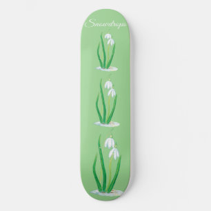 Snowdruppels (Galanthus nivalis) op maat gesneden Skateboard