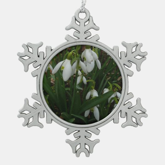 Snowdruppels I (Galanthus) White Spring Flowers Tin Sneeuwvlok Ornament (Voorkant)