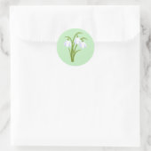 Snowdruppels - Lentbloemen op groen Ronde Sticker (Tas)