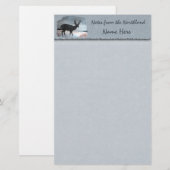 Snowdusted Deer Faux Parchment Briefpapier (Voorkant / Achterkant)