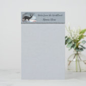Snowdusted Deer Faux Parchment Briefpapier (Staand voorkant)