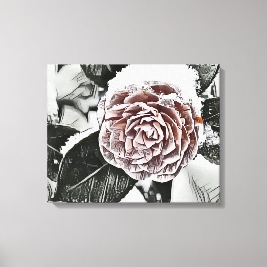 Snowed Froid Rose Dessin toile étirée Imprimer (Recto)