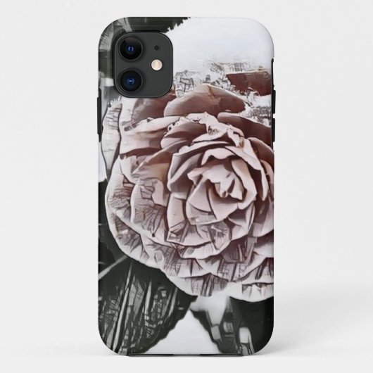Snowed Frozen Rose Dessin iPhone / coque ipad (Dos)