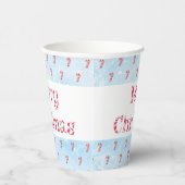 Snowfall-achtergrond voor prettige kerstsnoepjes papieren bekers (Rechts)