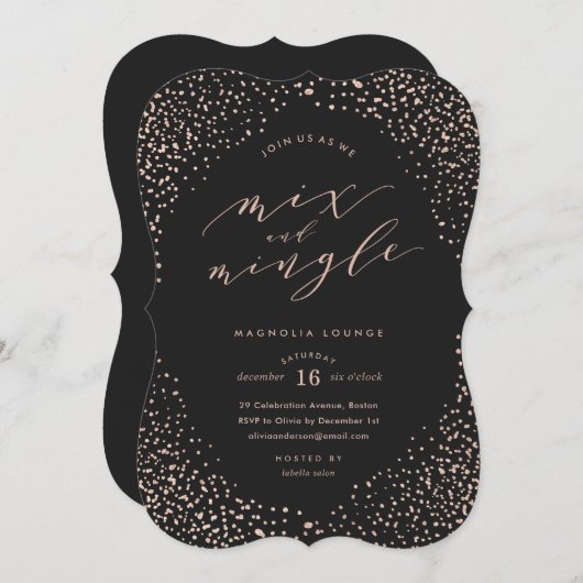 Snowfall Fête Invitation (Devant / Derrière)