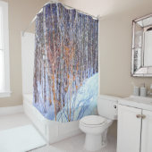 Snowfall in de grove douchegordijn (In situ)