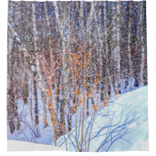Snowfall in de grove douchegordijn (Voorkant)