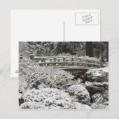 Snowfall in de Japanse tuin van Portland, Briefkaart (Voorkant / Achterkant)
