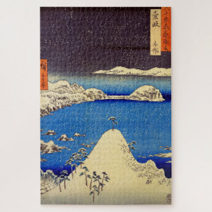 Snowfall in de provincie Shimasaku Iki Utagawa Hir Legpuzzel