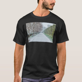 Snowfall op Parc Andre Citroen in Paris Classic T- T-shirt