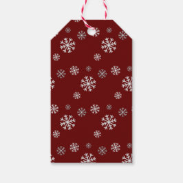 Snowfall Red Gift Label Cadeaulabel