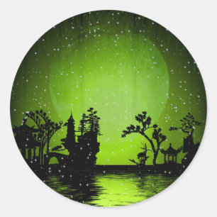 Snowfall Ronde Sticker