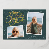 Snowfall Script 2 Fotoopname Folie Feestdagenkaart (Voorkant)