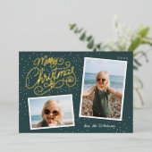 Snowfall Script 2 Fotoopname Folie Feestdagenkaart (Staand Voorkant)