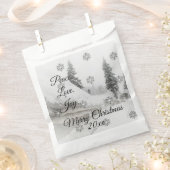 Snowfall Snowflakes Kerstzwarte witte schets Bedankzakje (Geknipt)