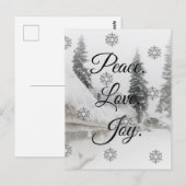 Snowfall Snowflakes Kerstzwarte witte schets Briefkaart (Voorkant / Achterkant)