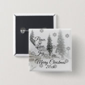 Snowfall Snowflakes Kerstzwarte witte schets Vierkante Button 5,1 Cm (Voorkant /achterkant)