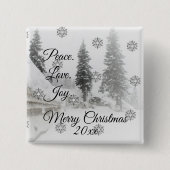 Snowfall Snowflakes Kerstzwarte witte schets Vierkante Button 5,1 Cm (Voorkant)
