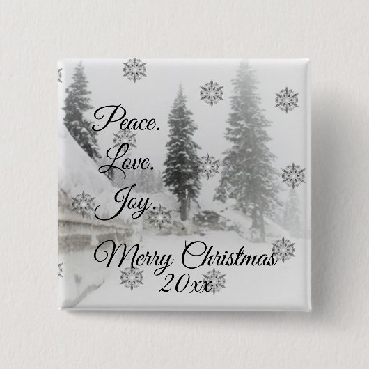 Snowfall Snowflakes Kerstzwarte witte schets Vierkante Button 5,1 Cm (Voorkant)