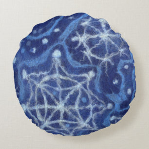 Snowfall Snowflakes Snow Flakes Flurry New Year Rond Kussen