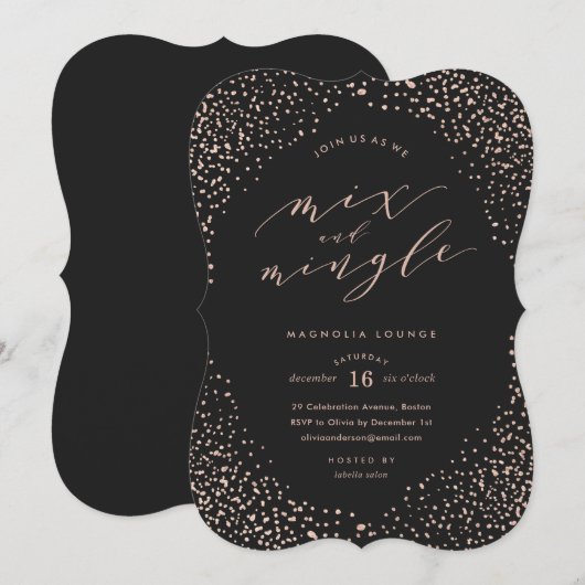 Snowfall Vakantie Party uitnodiging (Voorkant / Achterkant)