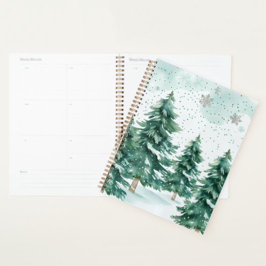 Snowfall Whispers – Winter Forest Notebook (Devant avec enveloppe)