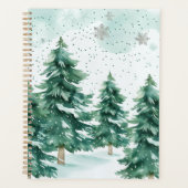 Snowfall Whispers – Winter Forest Notebook Planner (Voorkant)