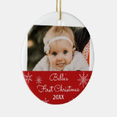 Snowflake 1e kerstfoto-versiering keramisch ornament (Rechts)