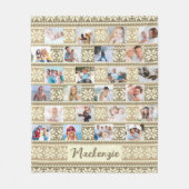 Snowflake 24 Foto Brown Faux Sweater Personalized Fleece Deken (Voorkant)