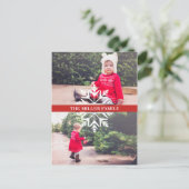 Snowflake 2-Photo Holiday Briefkaart (Staand voorkant)