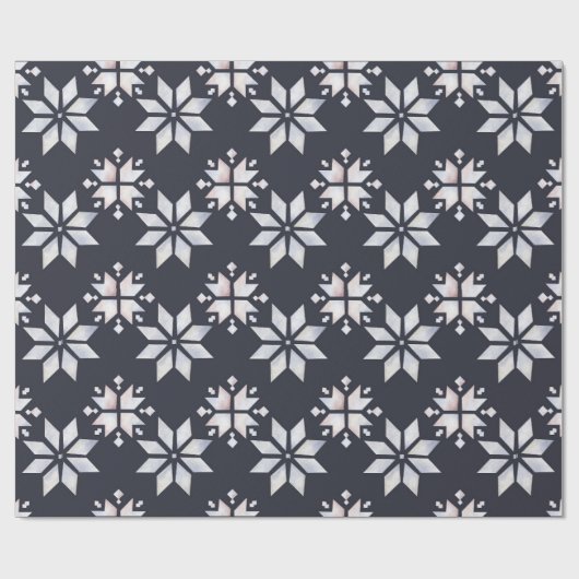 Snowflake Abstracte kerstfeestdag Cadeaupapier (Vlak)