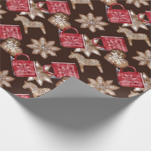 Snowflake Abstracte kerstfeestdag Cadeaupapier (Hoek)